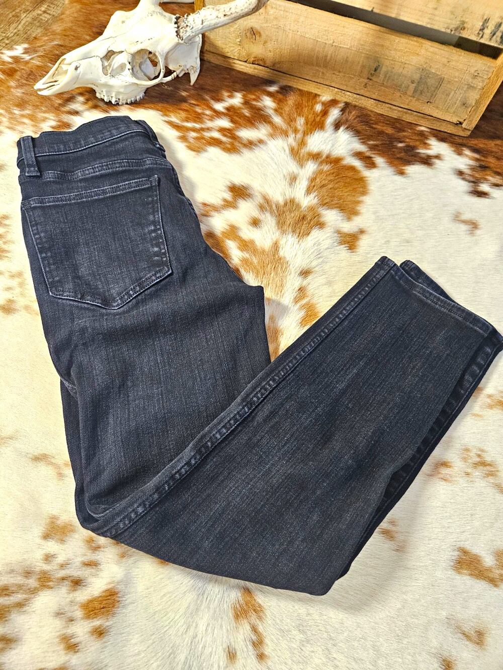Madewell Stovepipe Jeans Womens 27 Black High Rise Straight Leg Denim